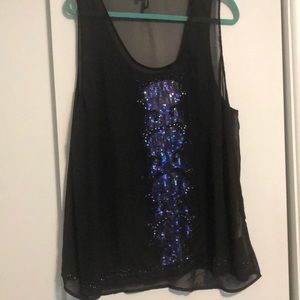Sheer sequin tank